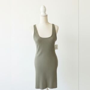Calvin Klein Jeans Lt Green Ribbed Mini Dress Large